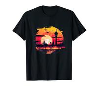 Panorama urbain de Berlin, coucher de soleil rétro vintage T-Shirt