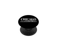 Panorama Urbain de Chicago : Ville de Chicago, Bord du lac, Centre-Ville de Chicago PopSockets PopGrip Adhésif