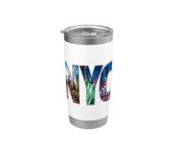 Panorama urbain de New York, centre-ville de Manhattan, New York Gobelet isotherme en acier inoxydable double paroi
