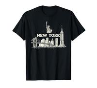 Panorama Urbain de New York, Monuments emblématiques, Souvenir de New York T-Shirt