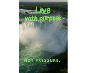Panoramic Niagara Falls view 6 x 9 in. and 110 pages college-ruled notebook for school.: , Live with purpose, not pressure” Panoramic Niagara Falls ... notebook for school, work or private use.