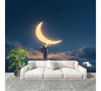 Panoramique 3D Papier Peint Astronaute CréAtif Du Ciel éToilé 250x175 cm Mural Poster Salon Chambre à Coucher Maison Décoration Intérieure Bleu Papier Peint Intissé Papier Peint Photo