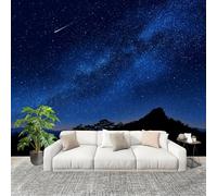 Panoramique 3D Papier Peint Ciel éToilé Et Vue Nocturne de La Voie LactéE 250x175 cm Mural Poster Salon Chambre à Coucher Maison Décoration Intérieure Bleu Papier Peint Intissé Papier Peint Photo