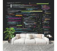 Panoramique 3D Papier Peint Code de DonnéEs de Science Fiction 400x280 cm Mural Poster Salon Chambre à Coucher Maison Décoration Intérieure Noir Papier Peint Intissé Papier Peint Photo