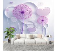 Panoramique 3D Papier Peint Conception Simple de Pissenlit 300x210 cm Mural Poster Salon Chambre à Coucher Maison Décoration Intérieure Blanc Papier Peint Intissé Papier Peint Photo