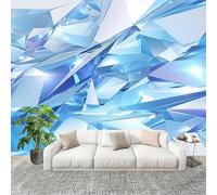 Panoramique 3D Papier Peint Motif Abstrait GéOméTrique 200x140 cm Mural Poster Salon Chambre à Coucher Maison Décoration Intérieure Bleu Papier Peint Intissé Papier Peint Photo