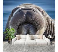 Panoramique 3D Papier Peint OcéAn Otarie Animaux 400x280 cm Mural Poster Salon Chambre à Coucher Maison Décoration Intérieure Brun Papier Peint Intissé Papier Peint Photo