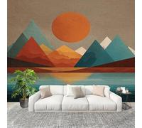 Panoramique 3D Papier Peint Paysage Abstrait GéOméTrique 200x140 cm Mural Poster Salon Chambre à Coucher Maison Décoration Intérieure Minimalisme Papier Peint Intissé Papier Peint Photo
