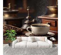 Panoramique 3D Papier Peint ThèMe Du Café RéTro 200x140 cm Mural Poster Salon Chambre à Coucher Maison Décoration Intérieure Brun Papier Peint Intissé Papier Peint Photo