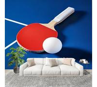 Panoramique 3D Papier Peint ThèMe Simple de Tennis de Table 300x210 cm Mural Poster Salon Chambre à Coucher Maison Décoration Intérieure Bleu Papier Peint Intissé Papier Peint Photo