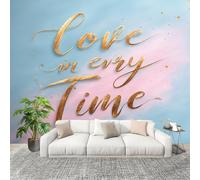 Panoramique 3D Papier Peint ThèMe Simple Pour Couple 350x256 cm Mural Poster Salon Chambre à Coucher Maison Décoration Intérieure Bleu Rose Papier Peint Intissé Papier Peint Photo