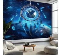 Panoramique Murale Attrape-Rêves Fantasy Earth Papier Peint Intissé 400x280 cm pour Salon Chambre Enfant Chambre Décoration Murale Poster Tableaux Photo Muraux, Bleu