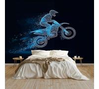 Panoramique Murale Noir, Papier Peint Panoramique Abstrait Véhicule Tout-Terrain Simple Premium Intissé, Décoration Murale pour Salon Chambre, Poster Tableaux Photo Muraux, 300 x 210 cm