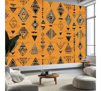 Panoramique Murale Tatouages Africains Papier Peint Intissé 400x280 cm pour Salon Chambre Enfant Chambre Décoration Murale Poster Tableaux Photo Muraux, Marron Clair