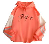 PANOZON Femme Sweat à Capuche Stray Kids Hoodie Couleur Patchwork Y2K Harajuku Sweatshirts Manches Longues Automne et Hiver avec Plus de Velours(S,Rose)