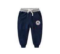 PanpanBox Garçon Pantalon de Sport Jogging Pants Filles Relaxed Pantalon Survetement Coton Casual Pantalon Cargo Printemps Eté Bébé 2-9 Ans (140cm / 9-10 Ans, Bleu)