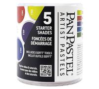 PANPASTEL Set de 5 couleurs de pastel sec, 9ml chacune, utilisable avec fuseau, crayon, marqueur, peinture + assortiment d’outils Sofft - Set Teintes Ombrées