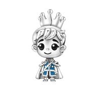 PANPOKI Breloque princesse en argent 925 en émail pour bracelet | Design conte de fées avec émail, motifs classiques des enfants royaux, hypoallergénique, compatible avec collier