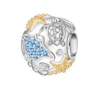 PANPOKI Breloques d'animaux marins en argent sterling 925 - Collection de pendentifs (dauphin, tortue, poisson, étoile de mer) pour bracelets et colliers pour femme