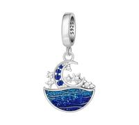 PANPOKI Breloques d'animaux marins en argent sterling 925 - Collection de pendentifs (dauphin, tortue, poisson, étoile de mer) pour bracelets et colliers pour femme