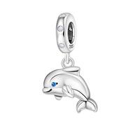 PANPOKI Breloques d'animaux marins en argent sterling 925 - Collection de pendentifs (dauphin, tortue, poisson, étoile de mer) pour bracelets et colliers pour femme