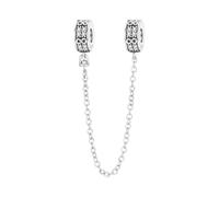 PANPOKI Perles intercalaires pour bracelets et colliers, perles en argent sterling 925 | Oxyde de zirconium lisse et pavé (blanc, bleu, plaqué or 18 carats) | Breloques séparateurs antidérapantes S925