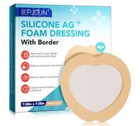 Pansement Absorbant en Mousse Adhésive de Silicone - Déperlants et Extra-Flexibles, Pouvoir Adhésif Elevé, für leichte Exsudatwunden, Blasen, Akne, oberflächliche Wundversorgung, 18 cm x 18 cm, 5PCS