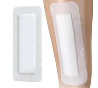 Pansement Adhésif Stérilisé, Lot de 20 Pansements Stériles Adhésifs 10 cm x 20 cm, Respirant, avec Tampon Absorbant, Adaptés aux Coupures et Écorchures (Blanc)