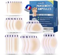Pansement Ampoule - Soin Medical - Pansements Gel Hydrocolloïdes - Protection Frottement Pied/Talon/Orteils/Doigts - Gel Silicone Invisible - Soin Garanti (20 PIÈCES PIED/TALON/ORTEIL/MAIN/DOIGT)
