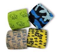 Pansement auto-adhésif LisaCare - plâtre élastique, imperméable, repoussant la poussière, la graisse et la saleté - coloré avec des motifs - 4 rouleaux de 2,5cm x 4,5m (5cm, garçons)