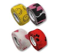Pansement auto-adhésif LisaCare - plâtre élastique, imperméable, repoussant la poussière, la graisse et la saleté - coloré avec des motifs - 4 rouleaux de 2,5cm x 4,5m (2,5cm, fille)