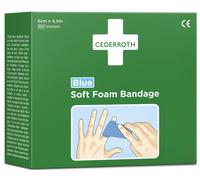 Pansement CEDERROTH "Soft Foam Bandage" 60 mm x 4,5 m auto-adhésif bleu
