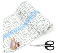 Pansement de douche imperméable 15 cm x 5 m avec ciseaux | Pansement de douche - Grand pansement imperméable et transparent - Bandage seconde peau - Pour les douches sportives