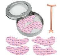 Pansement en silicone pour rides du front et cache-yeux réutilisables, patch réutilisable en silicone sous les yeux pour les ridules et les cernes, avec applicateur de crème métallique
