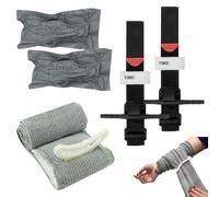 Pansement Israelien, Garrot Tourniquet, Bandage Israélien, Pansement Compressif Hemostatique Urgence, pour Trousse de Secours, Militaire, Camping Randonnée avec 2 Tourniquet Premier Secours