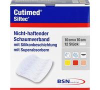 Pansement mousse Cutimed Siltec 10x10 cm non adhérent 12 pces