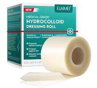 Pansement rouleau hydrocolloïde : rouleau auto-coupé de 5 cm x 3,6 m, grands pansements hydrocolloïdes pour plaies, bandage imperméable, invisible, essentiel à la maison, auto-adhésif