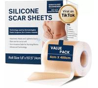 Pansement Silicone Cicatrice Premium (4x400 cm) - Patches Cicatrisants Professionnels de Qualité Médicale | Scar Sheets | Réducteur pour Cicatrices de Césarienne, de Chirurgie, de Brûlures et d'Acné