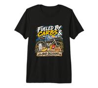 Pansement vélo alimenté par Carbs & Bad Decisions T-Shirt Haut de Gamme
