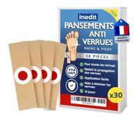 Pansement Verrue Plantaire - 30 Pièces - Anti Verrue - Traitement Verrues Resistantes Pieds & Mains - Pansements Coricides A l'acide salycilique Traitent et Soulagent la Douleur (standard, 30, unité)
