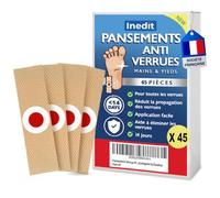 Pansement Verrue Plantaire - 50 Pièces - Anti Verrue [Société Française] Traitement Verrues Resistantes Pieds & Mains - Pansements Coricides A l'acide salycilique (standard, 45, unité)