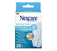 Pansements à retrait indolore Nexcare Strong Hold, Assortiment, 20/Boîte