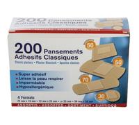 Pansements adhésifs assortis - 4 formats - boîte de 200 ESCULAPE