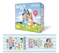 Bluey Bandages pour enfants, 3 tailles assorties 100 CT | Wear Like Stickers, Bandages adhésifs flexibles pour les coupes mineures, les rayures et les brûlures. Excellente idée cadeau pour les