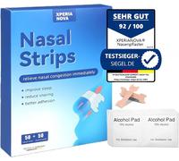 Pansements Nasaux + Tampons Alcoolisés (50 Pièces),Extra Forts,Séparateurs De Nez,Stripes Nasales,Ronflements,Mieux Dormir,Pansement Anti-Ronflement,Patch Nasal,Nez Bouché,Rhume