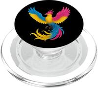 Pansexual Phoenix Bird Pan Pride Flag Rising From Ashes PopSockets PopGrip pour MagSafe
