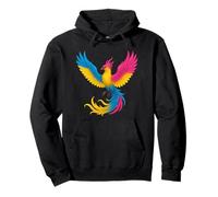 Pansexual Phoenix Bird Pan Pride Flag Rising From Ashes Sweat à Capuche