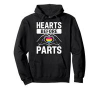 Pansexual Pride Hearts Before Parts Sweat à Capuche