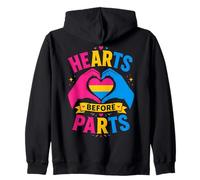 Pansexual Pride Hearts Before Parts Sweat à Capuche
