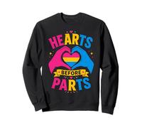 Pansexual Pride Hearts Before Parts Sweatshirt
